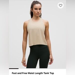 Lululemon Fast and Free Waist Length Tank